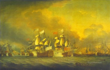 Buque de guerra Painting - La batalla de los santos 12 de abril de 1782 Batallas Navales